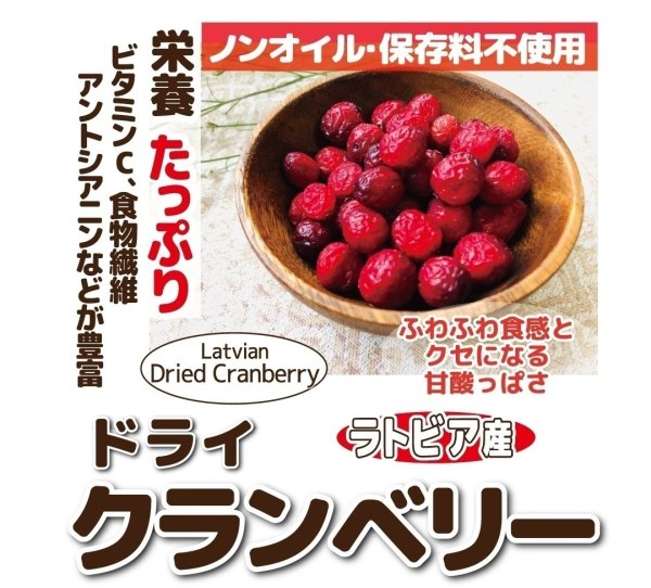 画像1: 【ノンオイル】ドライクランベリー　ラトビア産 (1)