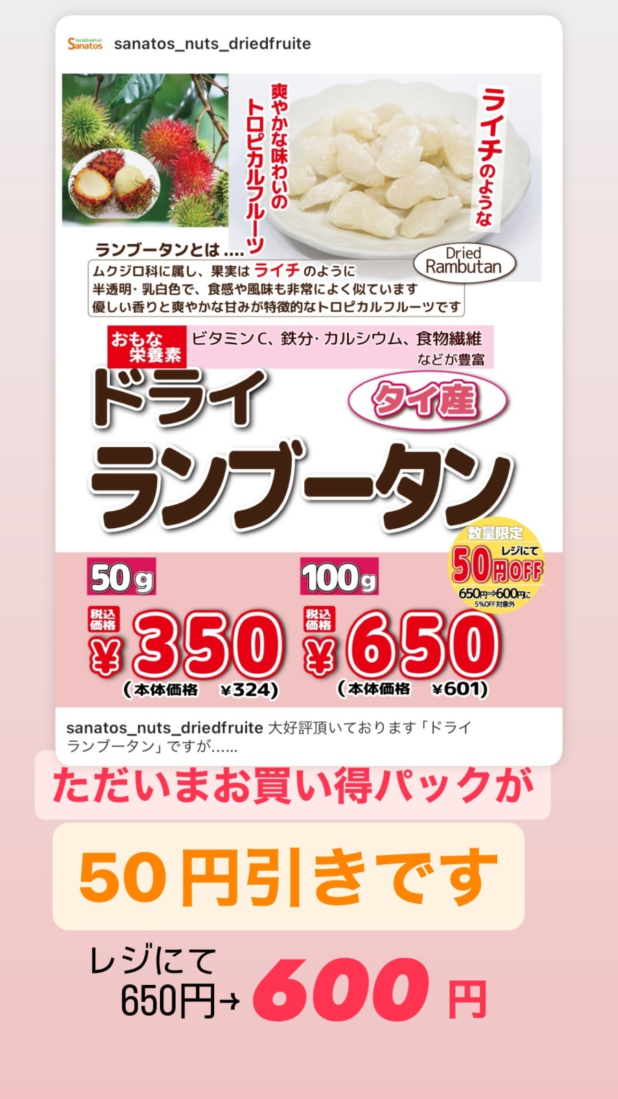 ドライランブータン　特別値引きのお知らせ